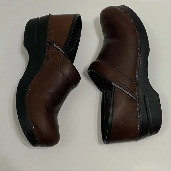 Dansko Professional Leather Clogs 39 Antique Brown Oiled Nursing Dental Clinic - Picture 6 of 8